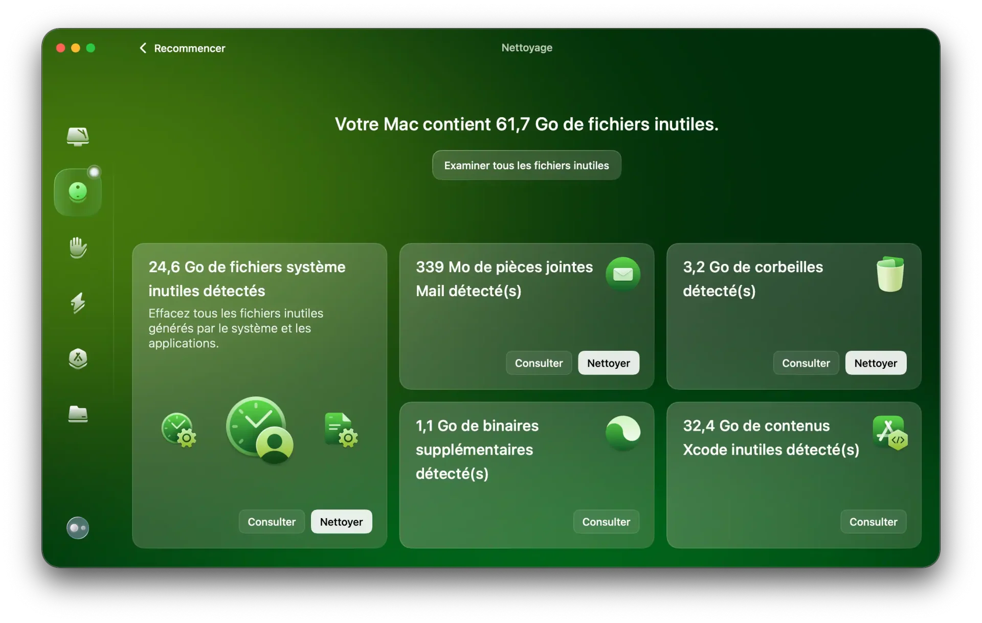 CleanMyMac 2025 – Le test complet 4 04 Cleanup Scan Result FR.jpg