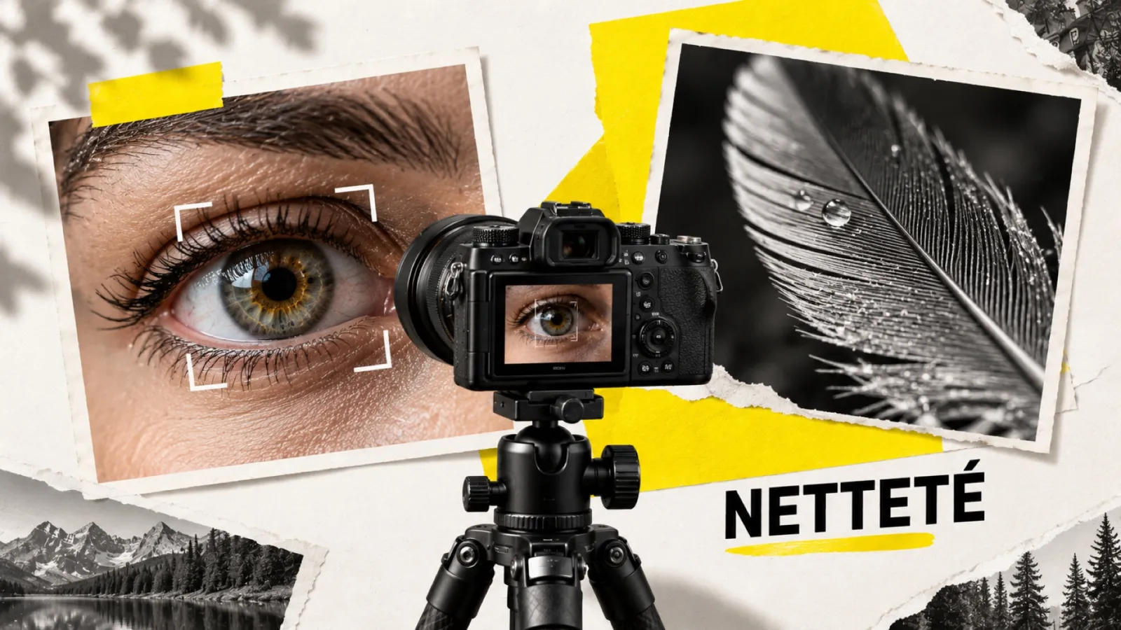 Illustration en collage photographique de l’article « 15 astuces pour prendre des photos plus nettes »