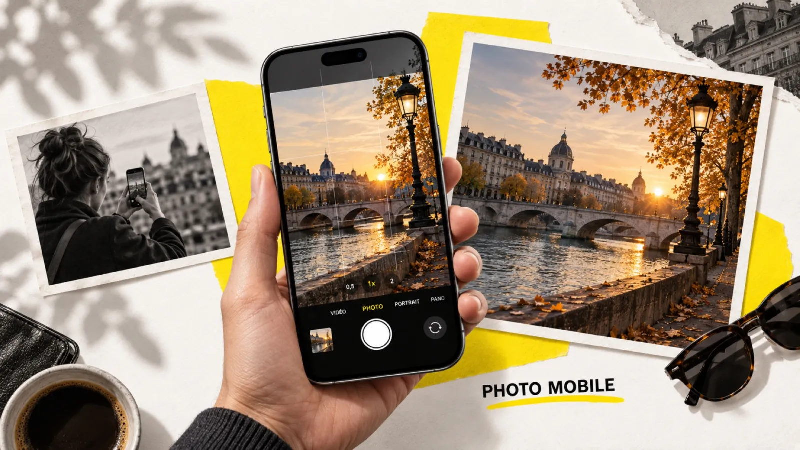 Illustration en collage photographique de l’article « 25 conseils pour la photo sur iPhone »