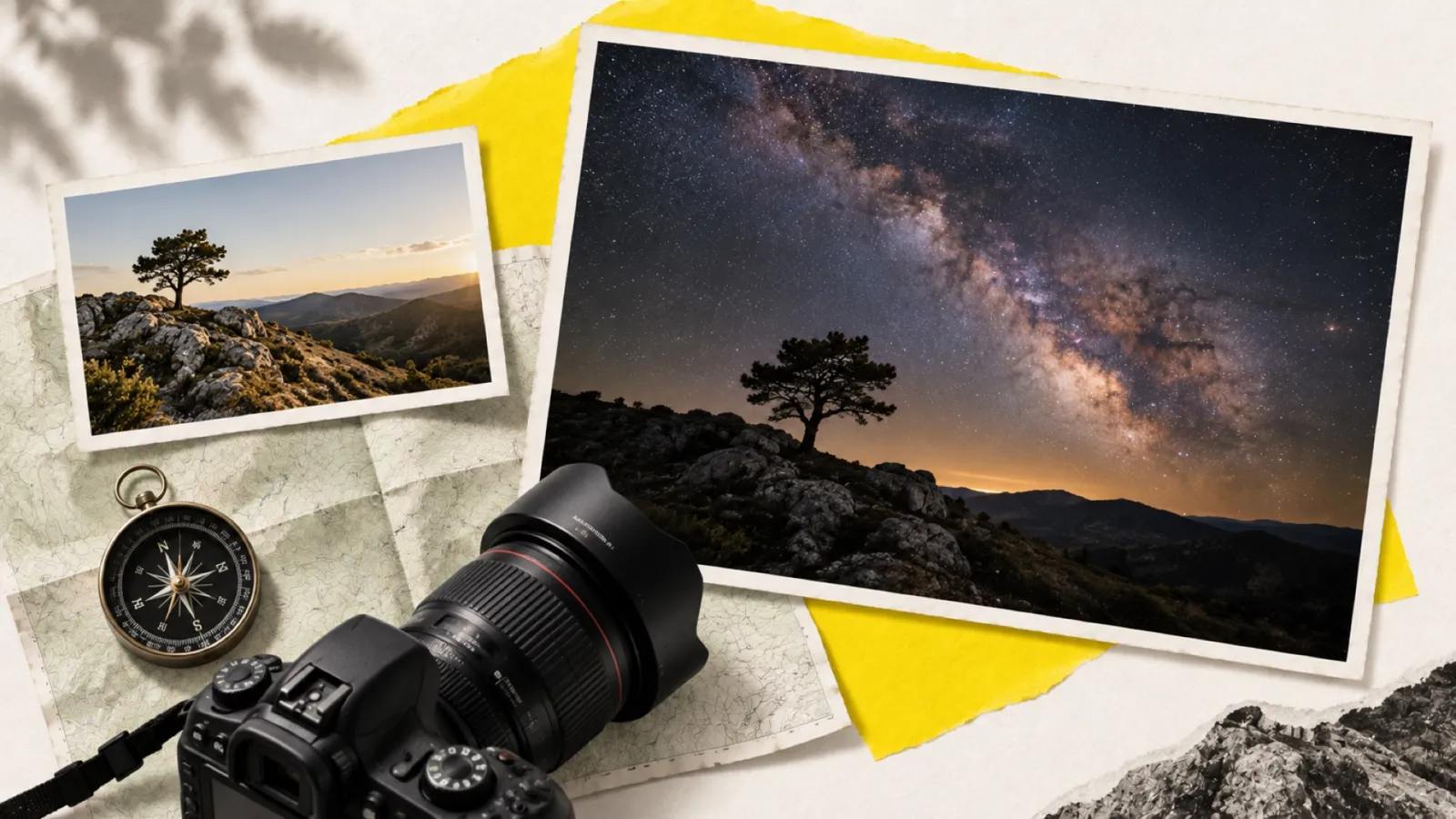 Illustration en collage photographique de l’article « Astrophotographie : 4 conseils pour composer la photo parfaite »