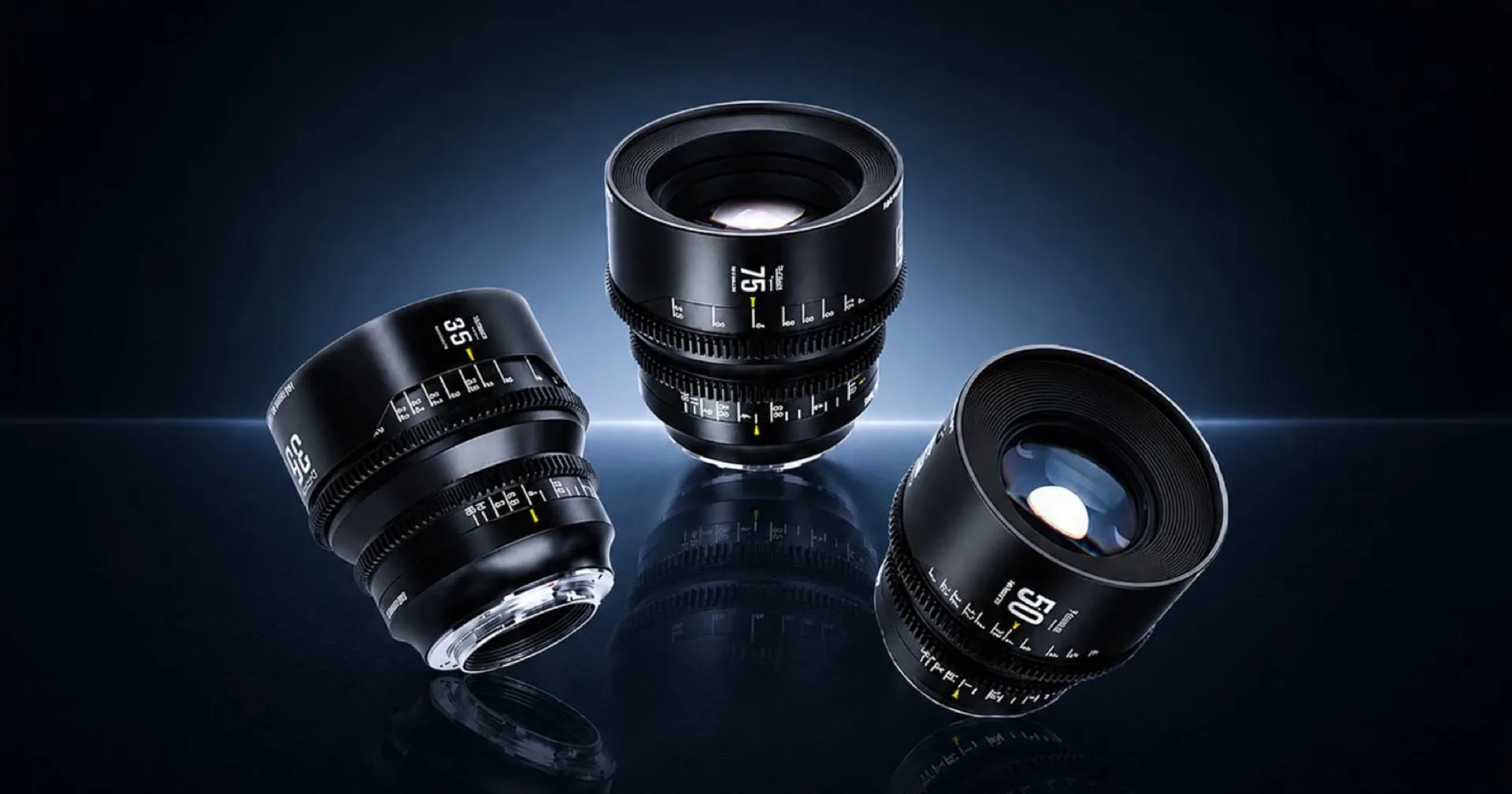 Trio d'objectifs cinéma 7Artisans Dream 35mm, 50mm et 75mm T1.5