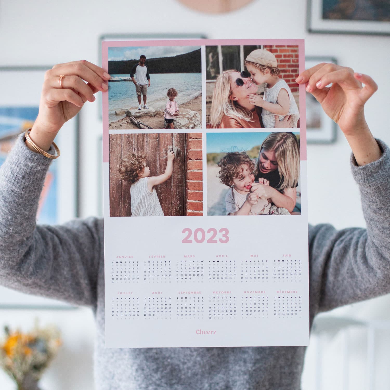Calendrier photo monopage Cheerz affichant l'année complète