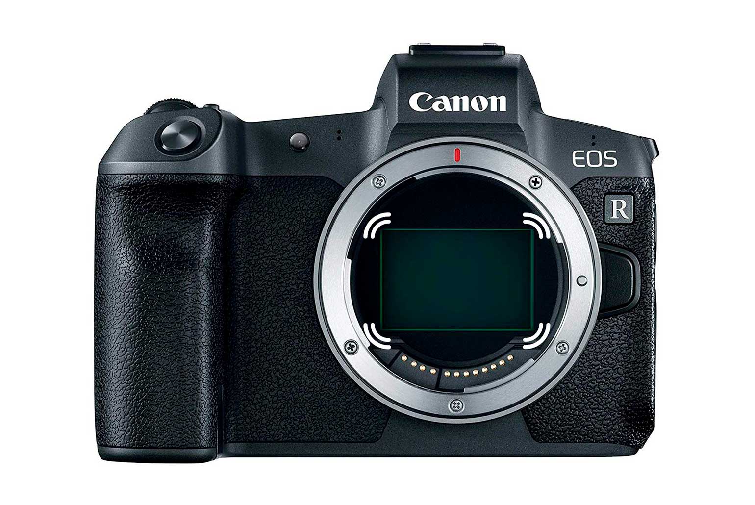 Appareil photo Canon EOS R sans objectif avec monture visible