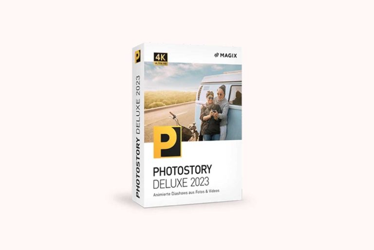 Boîte du logiciel Photostory Deluxe 2023 par Magix.