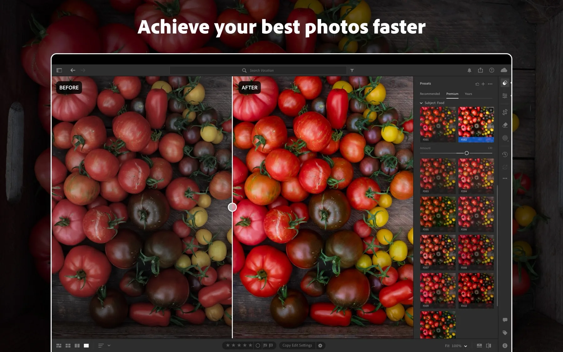 Interface d'Adobe Lightroom : retouche, masques IA et catalogage photo