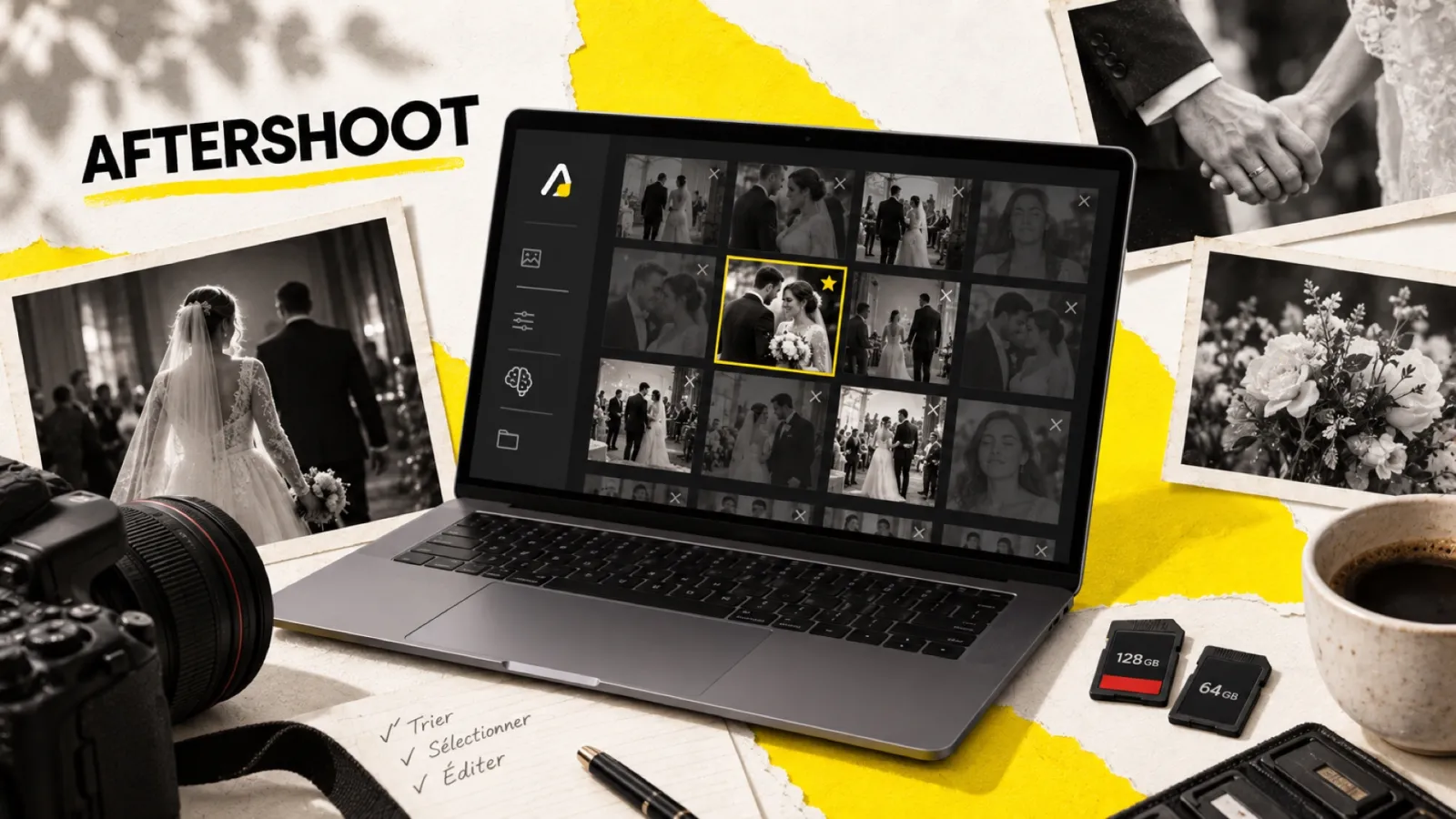Illustration en collage photographique de l’article « Aftershoot AI : Test Complet »