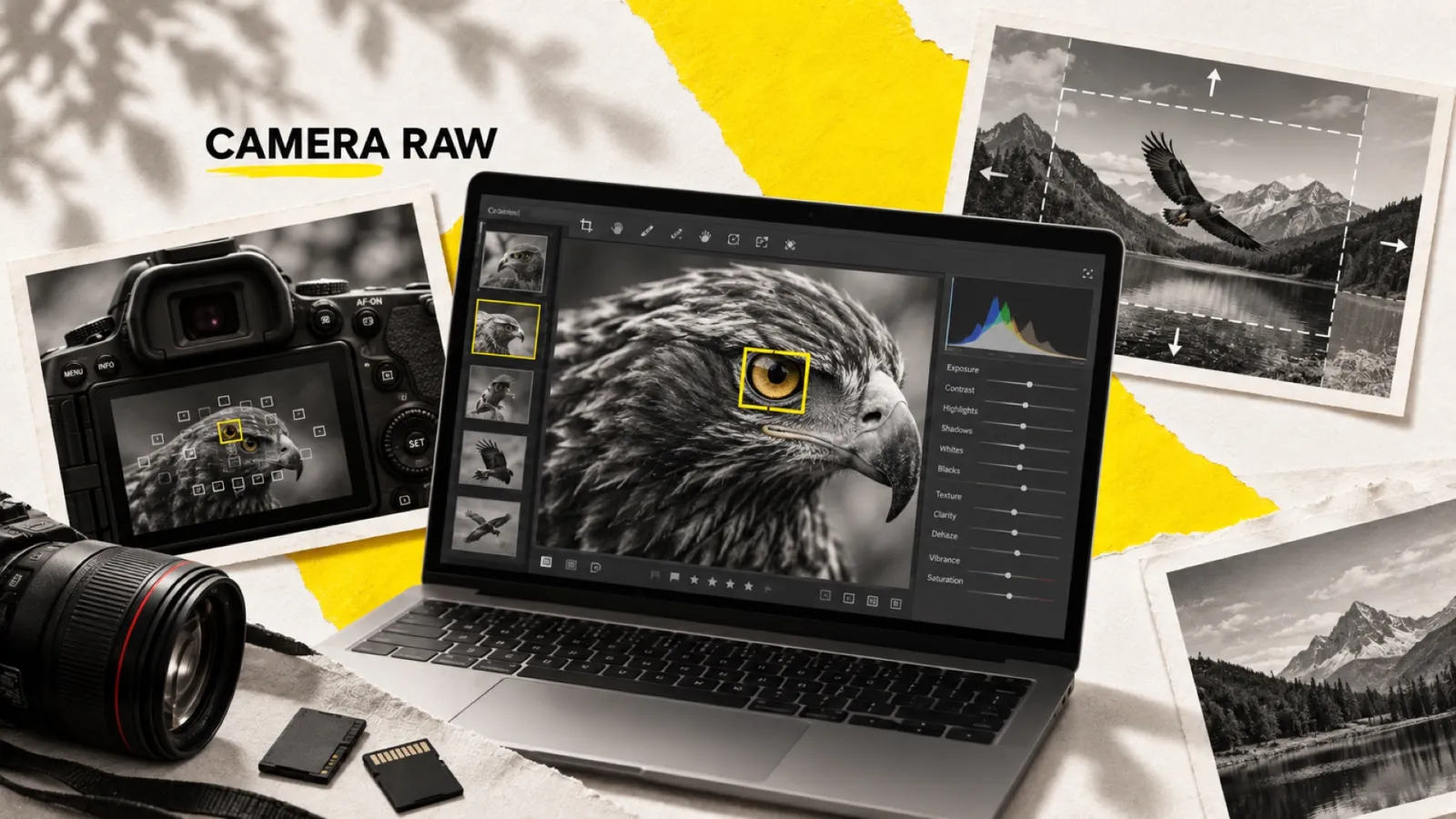 Illustration en collage photographique de l’article « Camera Raw 18.4.1 : les collimateurs AF s’affichent enfin sur vos RAW »