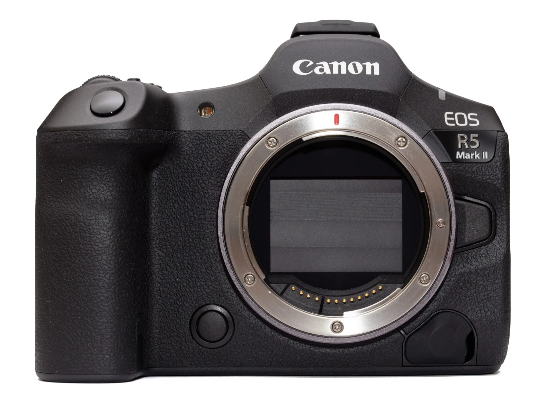 Boitier hybride plein format Canon EOS R5 Mark II vu de face