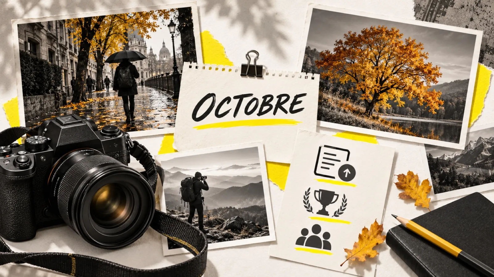 Illustration en collage photographique de l’article « Concours photo d’octobre 2026 : les compétitions à ne pas manquer »