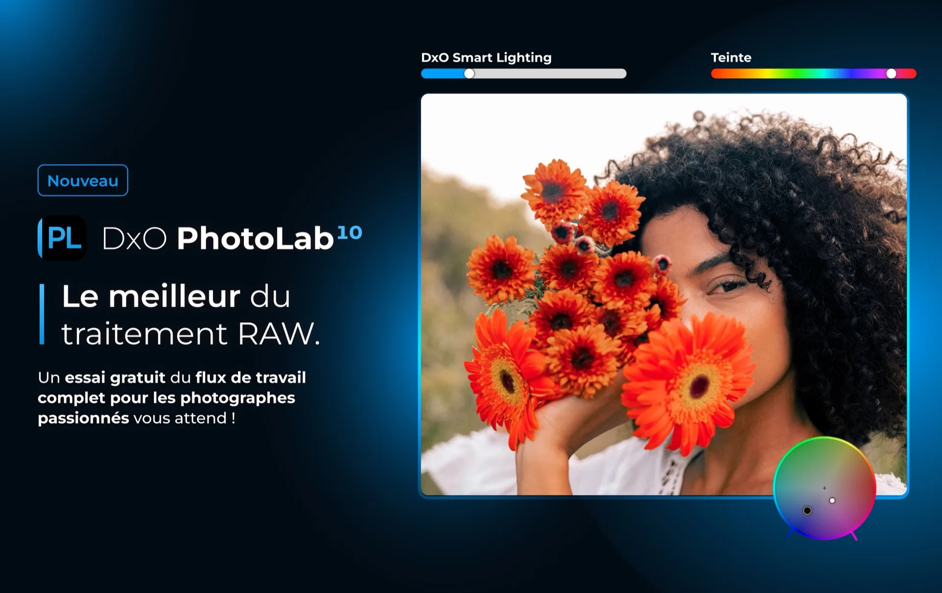 Interface de DxO PhotoLab 10 avec les nouveaux masques de profondeur