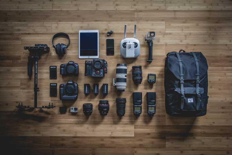 Équipement type pour photographier le littoral