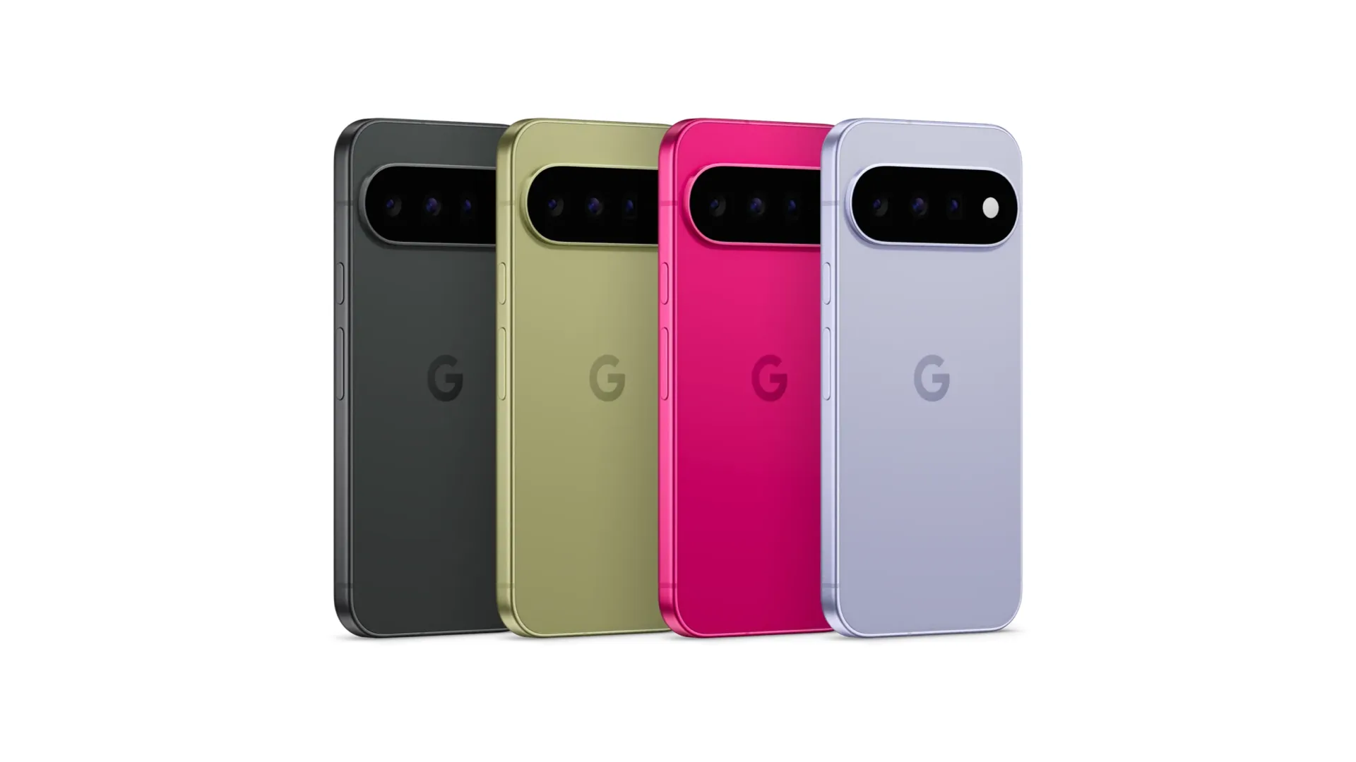 Les quatre coloris du Google Pixel 11 Pro vus de dos