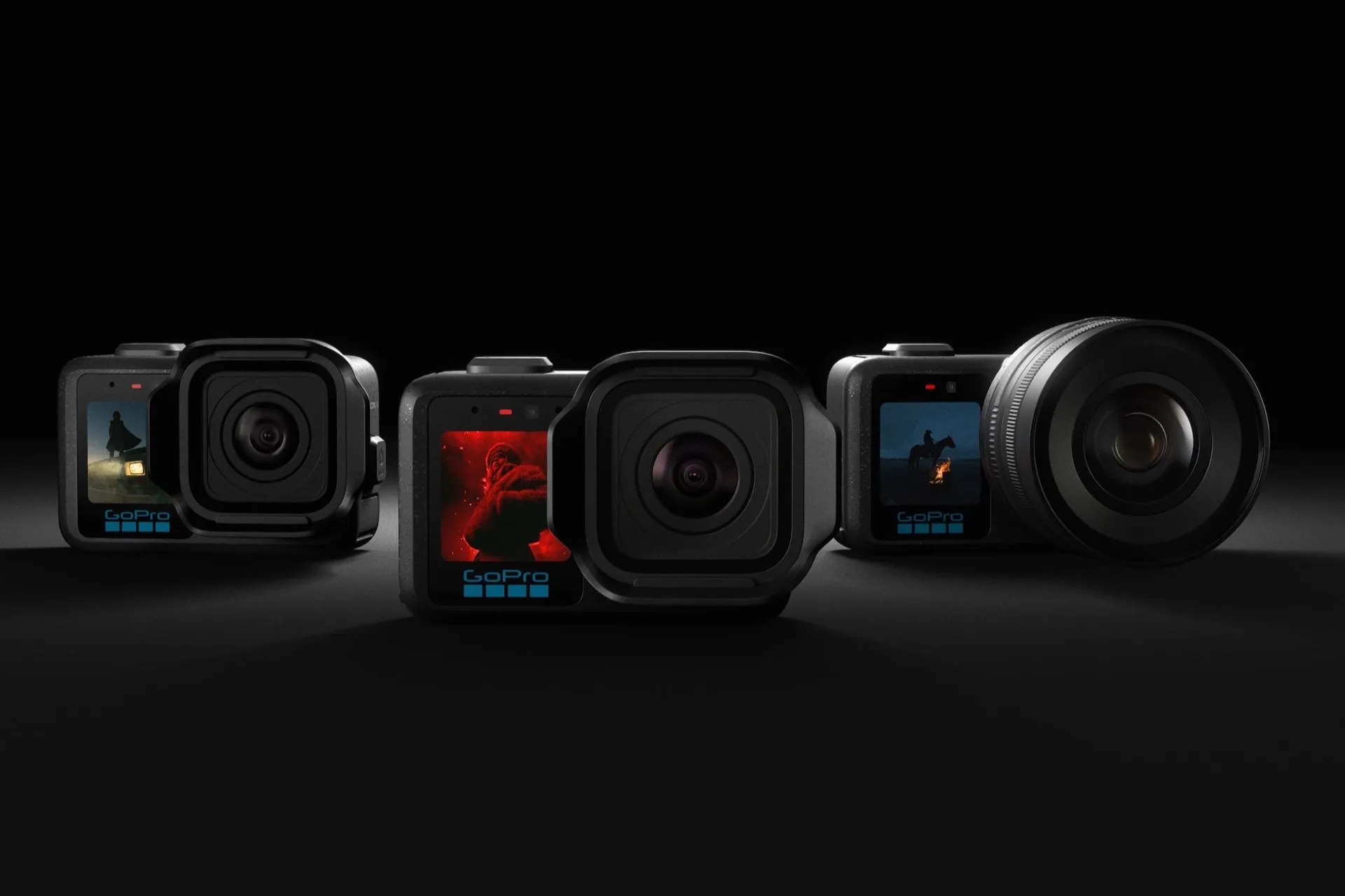Les trois caméras GoPro Mission 1 en présentation produit