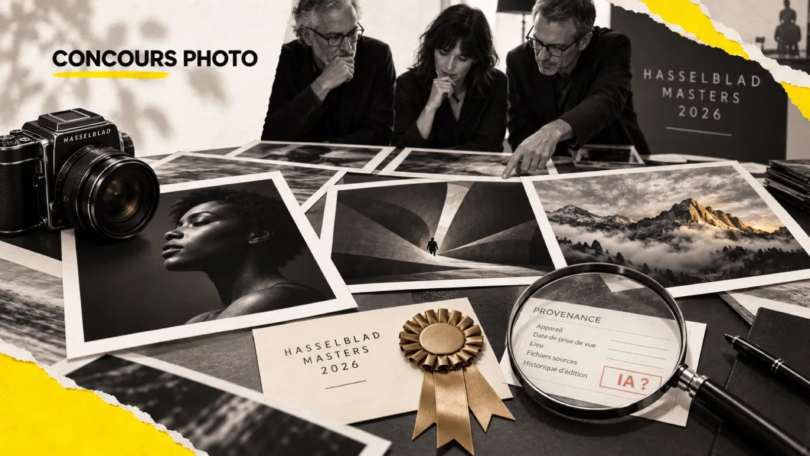 Illustration en collage photographique de l’article « Hasselblad Masters 2026 : le palmarès complet, et un finaliste disqualifié pour usage d’IA »