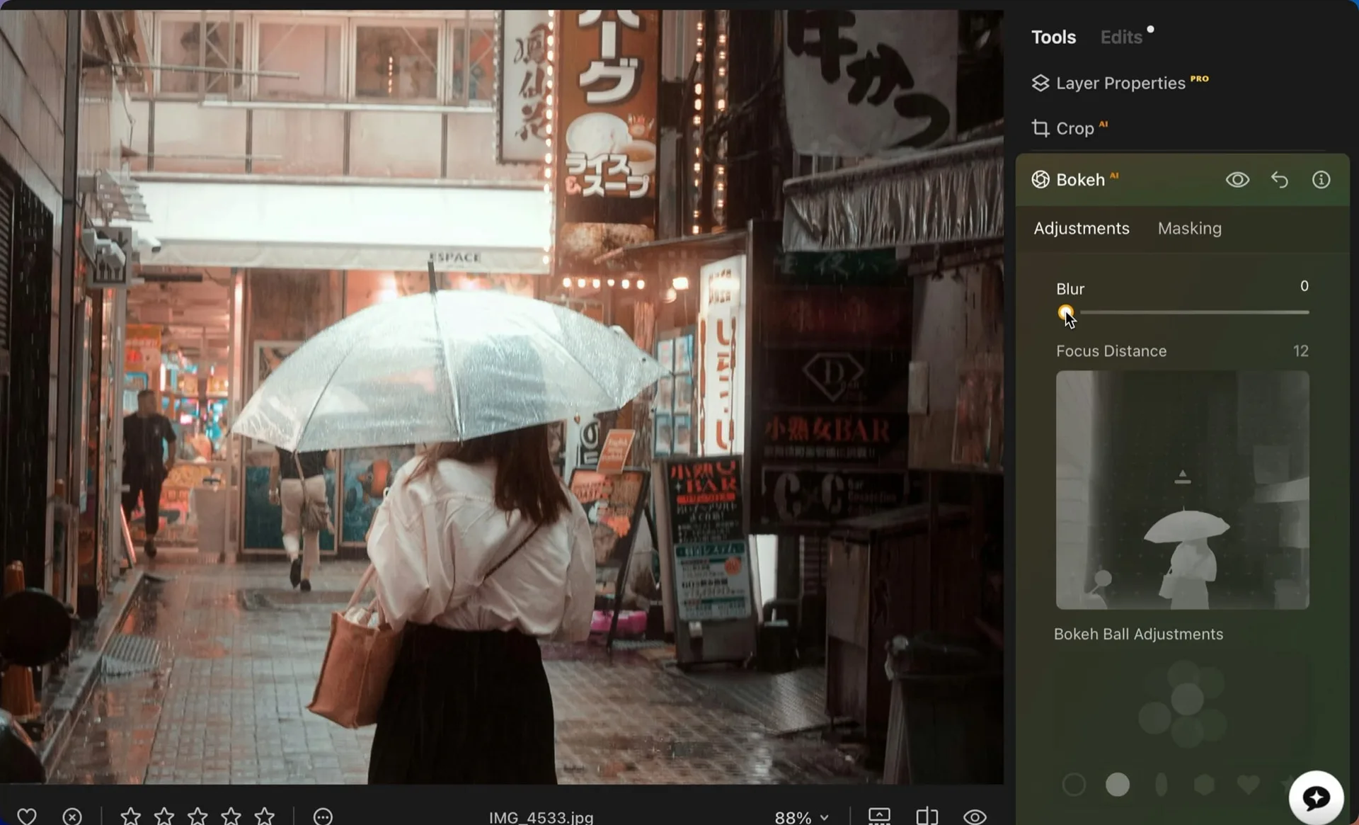 Flou d'arrière-plan appliqué avec Bokeh AI dans Luminar Neo