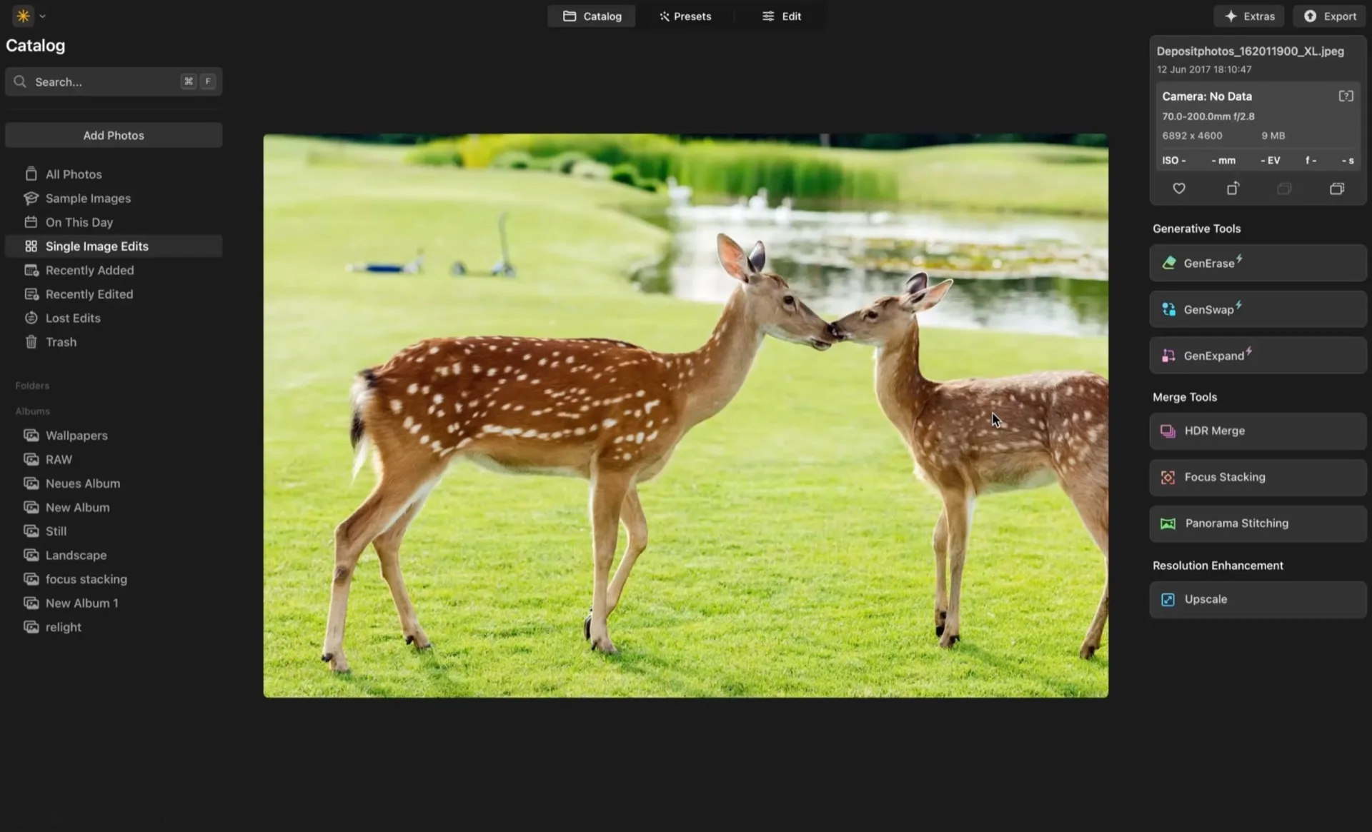Extension des bords d'une image avec GenExpand dans Luminar