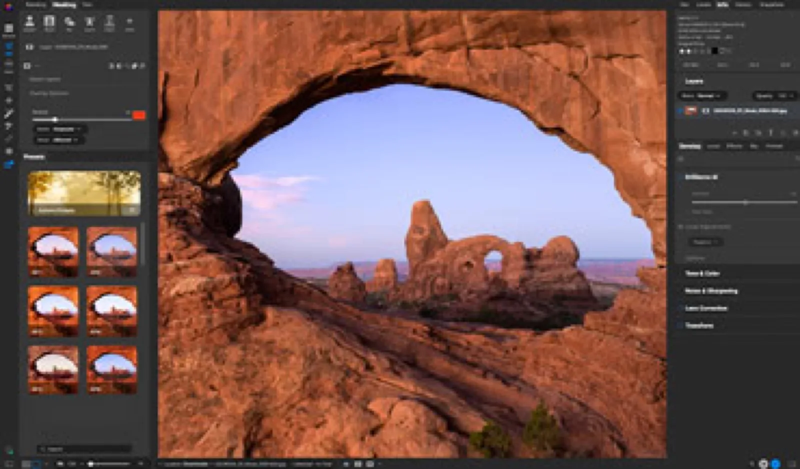 Interface d'ON1 Photo RAW 2026, logiciel de retouche photo tout-en-un
