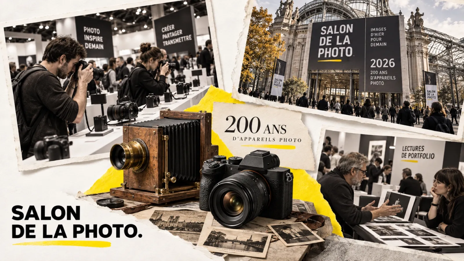 Illustration en collage photographique de l’article « Salon de la Photo 2026 : le guide de l’édition du bicentenaire »