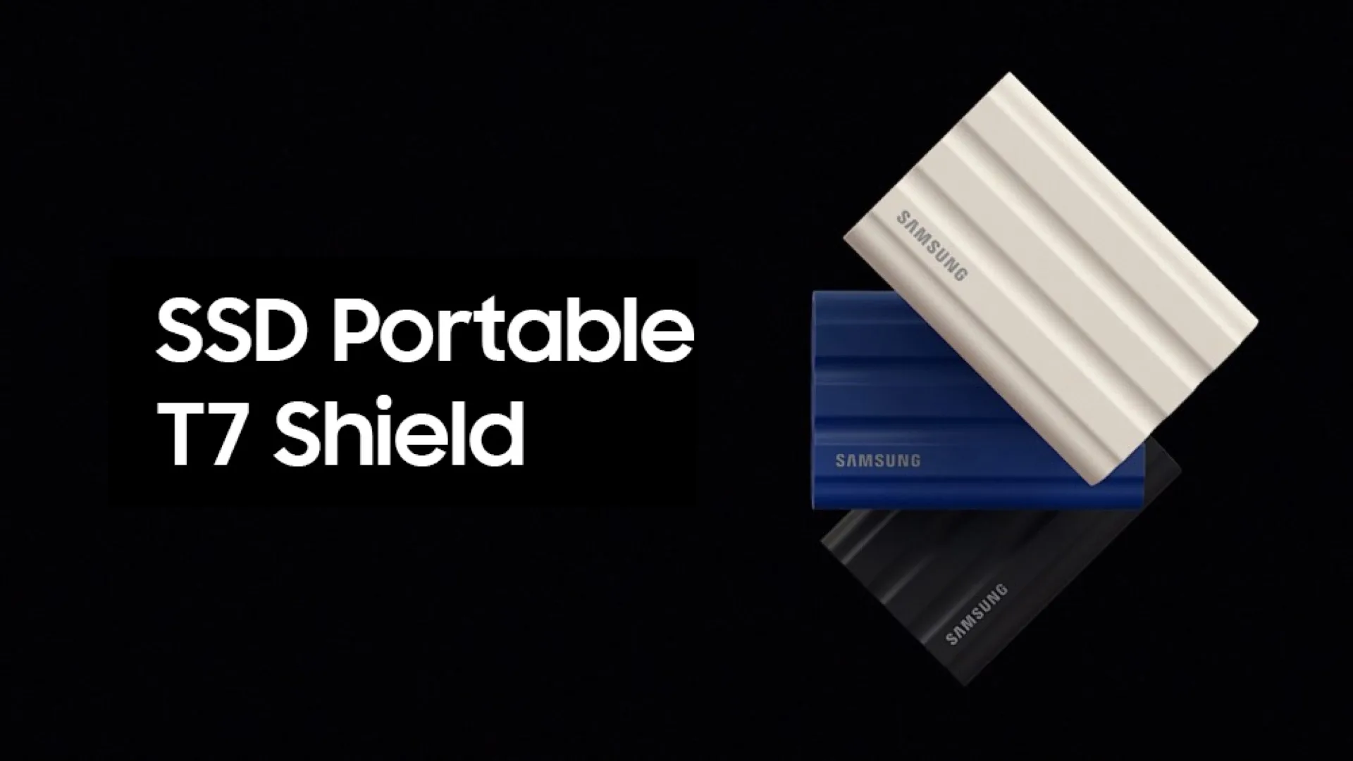 SSD portable Samsung T7 Shield avec sa coque caoutchoutée renforcée