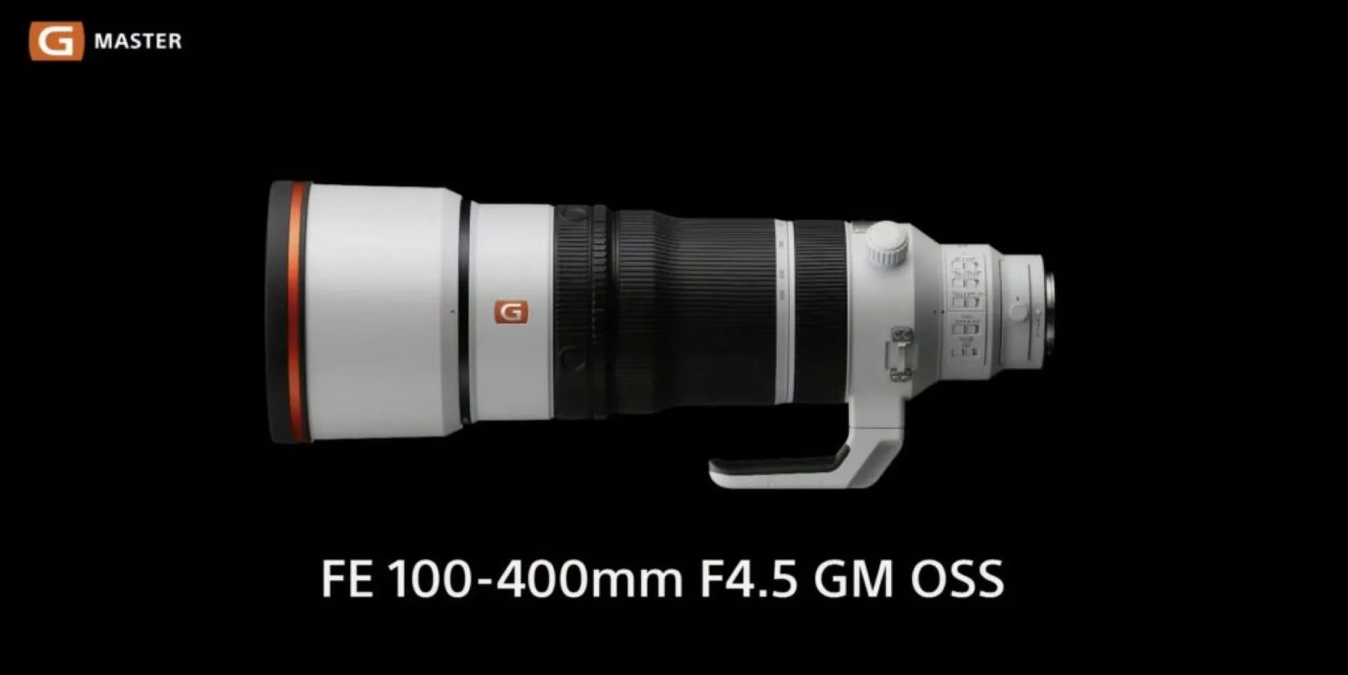 Téléobjectif Sony FE 100-400mm f/4.5 GM OSS vu de profil