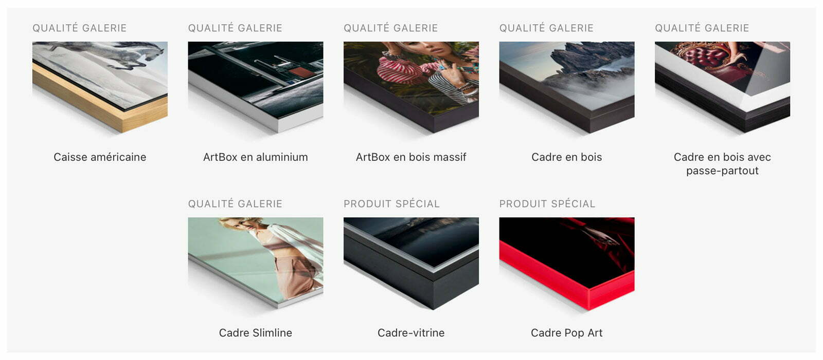 Sélection de cadres sur mesure proposés par WhiteWall